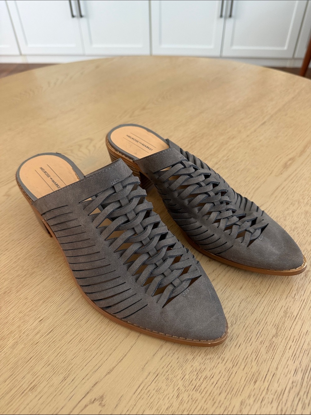 MELROSE AND MARKET Slide On Braided Mule Taupe Brown 8.5